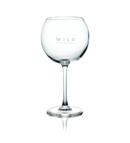 WILD Distillery Barcelona G&T glas Hvid logo 58 cl.