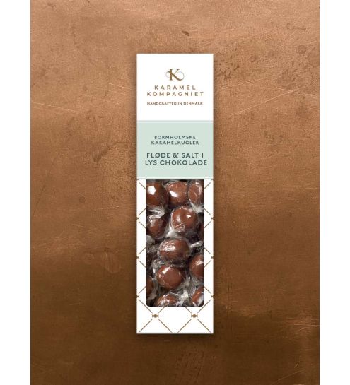 Karamel kompagniet Fløde & Salt i lys Chokolade Håndlavede Karameller
